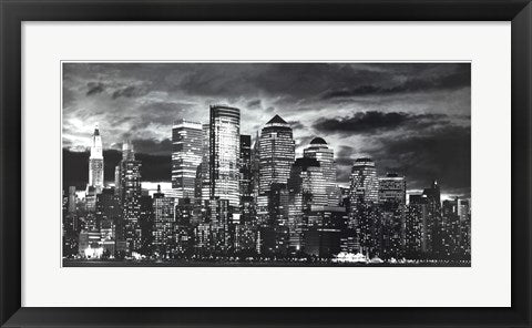 Framed Manhattan Night Light I 12 1/2 x 24 1/2