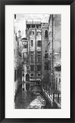 Framed Venetian Canal 24 1/2 x 12 1/2