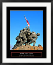 Framed Art Fortitude-Iwo Jima Framed Art for your Home Wall Decor 18x24 Artwork