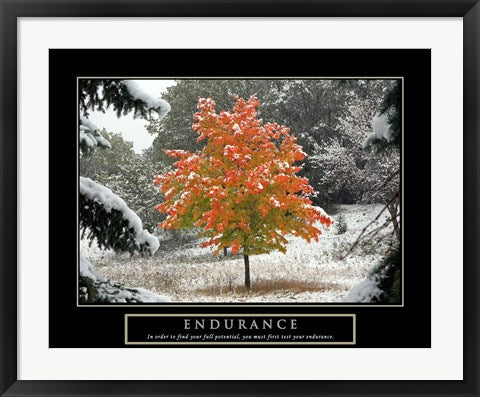 Framed Art Endurance - Fall Tree Framed Art for your Home Wall Decor 18x24 Artwork