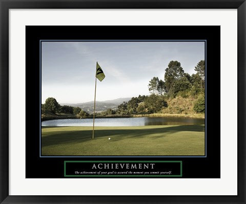 Framed Art Achievement-Golf Commit Yourself Wall Decor 18x24 Artwork