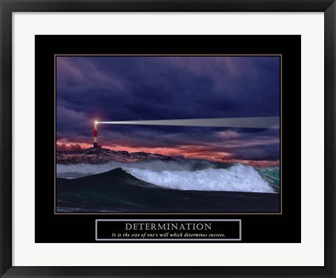 Framed Art Determination-Lighthouse Wall Decor 18x24 Artwork
