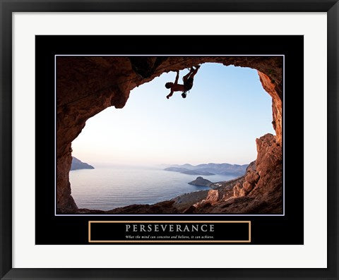 Framed Art Perseverance-Cliffhanger Wall Decor 18x24 Artwork