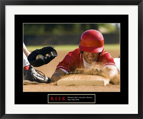 Framed Art Risk-Baseball Wall Decor 18x24 Artwork