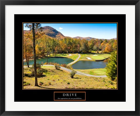 Framed Art Drive-Golf Framed Art for your Home Wall Decor 18x24 Artwork