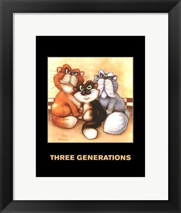Framed Three Generations by Kourosh | 14 x 11