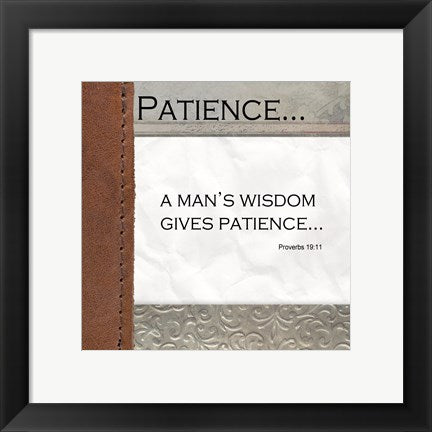 Framed Art Patience Wall Decor 18x24 Artwork