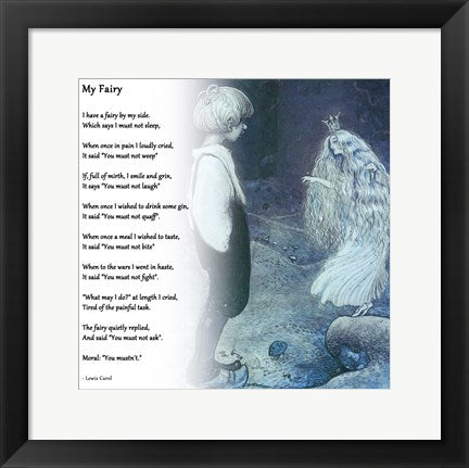 Framed Art My Fairy by Lewis Carroll Wall Decor 18x24 Artwork