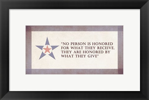 Framed Art Honored Star Wall Decor 18x24 Artwork