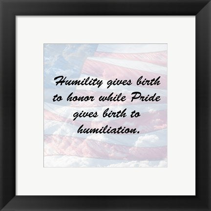 Framed Art Humility - flag Wall Decor 18x24 Artwork
