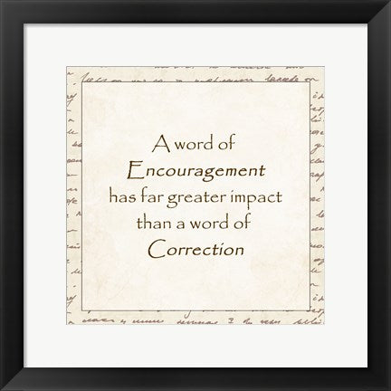 Framed Art A word of Encouragement - square Wall Decor 18x24 Artwork