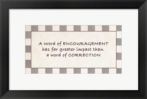 Framed Art A Word of Encouragement Quote Wall Decor 18x24 Artwork