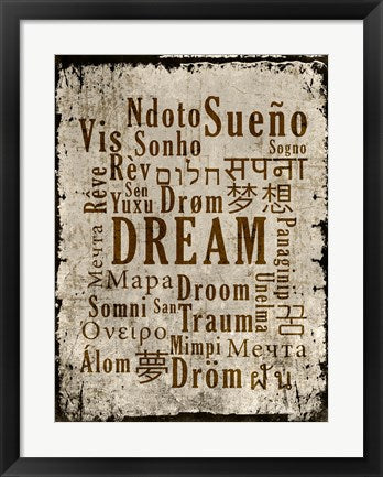 Frame Design Language Framed Art Frame Art Dream in Multiple Languages by Cheryl Valentino ...