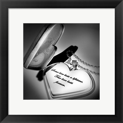 Framed Art Locket Love Quote by Cheryl Valentino Wall Decor 18x24 Artwork