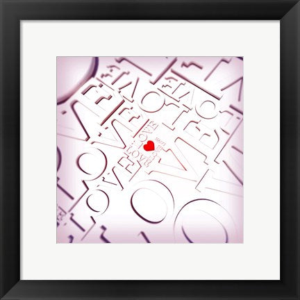 Framed Art Love Type Pattern by Cheryl Valentino Wall Decor 18x24 Artwork
