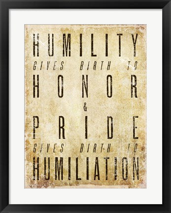 Framed Art Humility Quote by Cheryl Valentino Wall Decor 18x24 Artwork