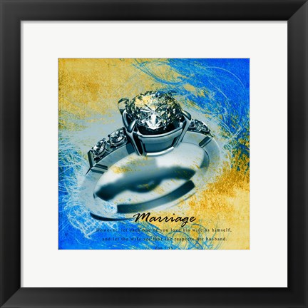 Framed Art Marriage Quote II by Cheryl Valentino Wall Decor 18x24 Artwork