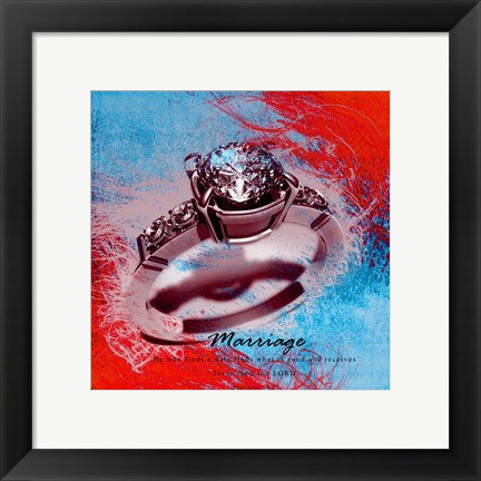 Framed Art Marriage Quote I by Cheryl Valentino Wall Decor 18x24 Artwork