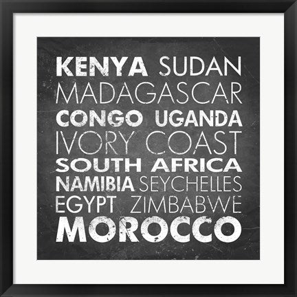 Framed Art African Countries by Veruca Salt Wall Decor 18x24 Artwork