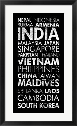 Framed Art Asia Countries II by Veruca Salt Wall Decor 18x24 Artwork