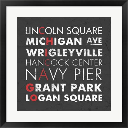 Framed Art Chicago Cities by Veruca Salt Wall Decor 18x24 Artwork