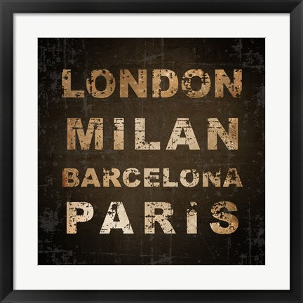 Framed Art Frame Art Eurpoean Cities Square II by Veruca Salt Wall Decor 18x24 Artwork