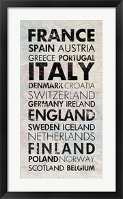Framed Art European Countries I by Veruca Salt Wall Decor 18x24 Artwork