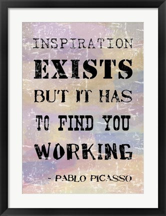 Framed Art Picasso Inspiration Quote by Veruca Salt Wall Decor 18x24 Artwork