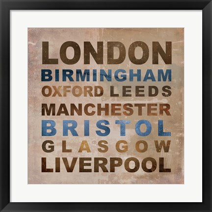 Framed Art United Kingdom Cities I by Veruca Salt Wall Decor 18x24 Artwork