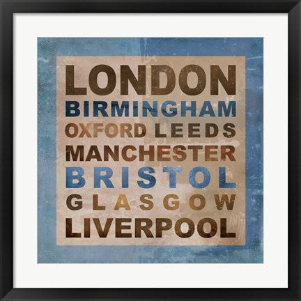 Framed Art United Kingdom Cities II by Veruca Salt Wall Decor 18x24 Artwork