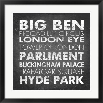 Framed Art London by Veruca Salt Wall Decor 18x24 Artwork