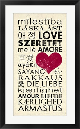 Framed Art Love Around the World by Veruca Salt Wall Decor 18x24 Artwork