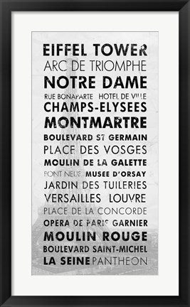 Framed Art Paris 1 by Veruca Salt Wall Decor 18x24 Artwork