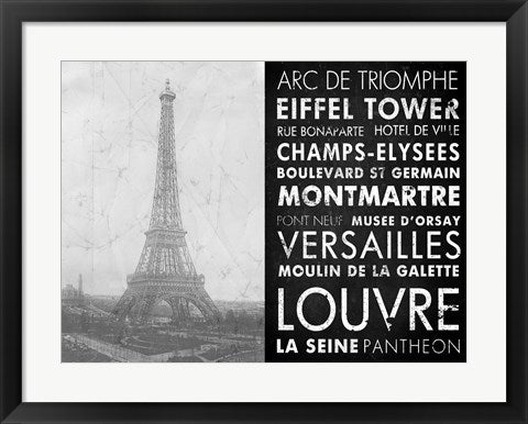 Framed Art Eiffel Tower Paris by Veruca Salt Wall Decor 18x24 Artwork