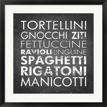 Framed Art Pasta I Square by Veruca Salt Wall Decor 18x24 Artwork