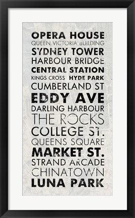 Framed Art Sydney I by Veruca Salt Wall Decor 18x24 Artwork