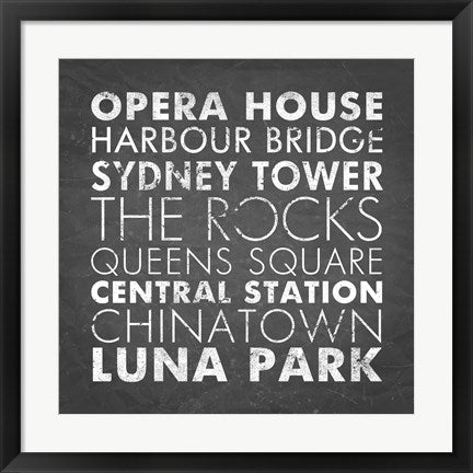 Framed Art Sydney by Veruca Salt Wall Decor 18x24 Artwork