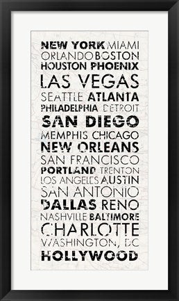 Framed Art USA Cities White by Veruca Salt Wall Decor 18x24 Artwork