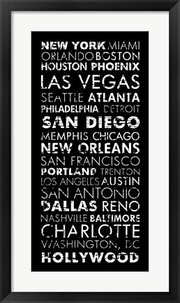Framed Art USA Cities Black by Veruca Salt Wall Decor 18x24 Artwork