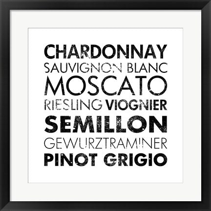 Framed Art White Wine I by Veruca Salt Wall Decor 18x24 Artwork