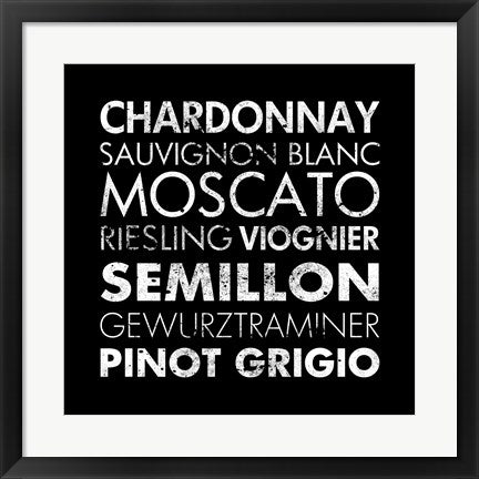 Framed Art White Wine II by Veruca Salt Wall Decor 18x24 Artwork