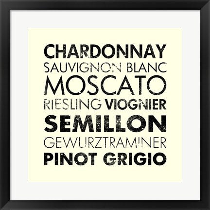 Framed Art White Wine III by Veruca Salt Wall Decor 18x24 Artwork