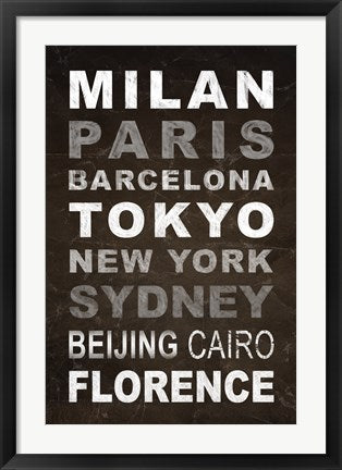 Framed Art World Cities I by Veruca Salt Wall Decor 18x24 Artwork