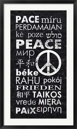 Framed Art Peace Languages by Veruca Salt Wall Decor 18x24 Artwork