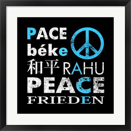 Framed Art Blue Peace Square I by Veruca Salt Wall Decor 18x24 Artwork