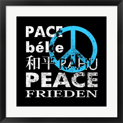 Framed Art Blue Peace Square II by Veruca Salt Wall Decor 18x24 Artwork