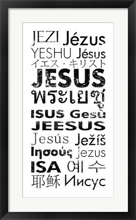Framed Art Jesus Languages by Veruca Salt Wall Decor 18x24 Artwork