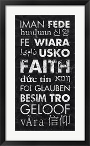 Framed Art Frame Art Faith in Different Languages by Veruca Salt Wall Decor 18x24 Artwork