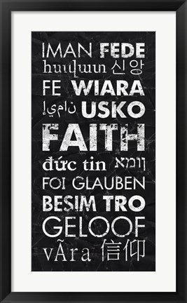 Framed Art Frame Art Faith in Different Languages by Veruca Salt Wall Decor 18x24 Artwork
