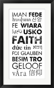 Framed Art Faith Languages by Veruca Salt Wall Decor 18x24 Artwork